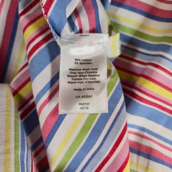 Talbot's Woman Striped Pleated Skirt Size 16W Pink Preppy Career Classic - Picture 7 of 7